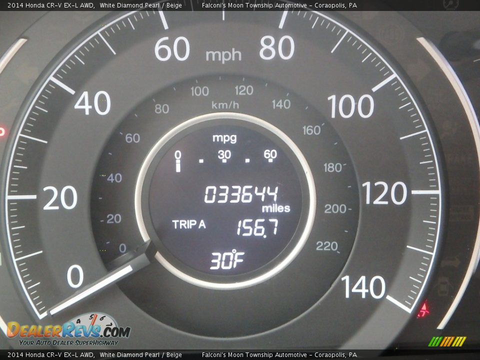 2014 Honda CR-V EX-L AWD White Diamond Pearl / Beige Photo #24