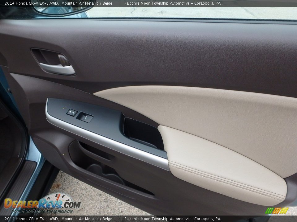 2014 Honda CR-V EX-L AWD Mountain Air Metallic / Beige Photo #13