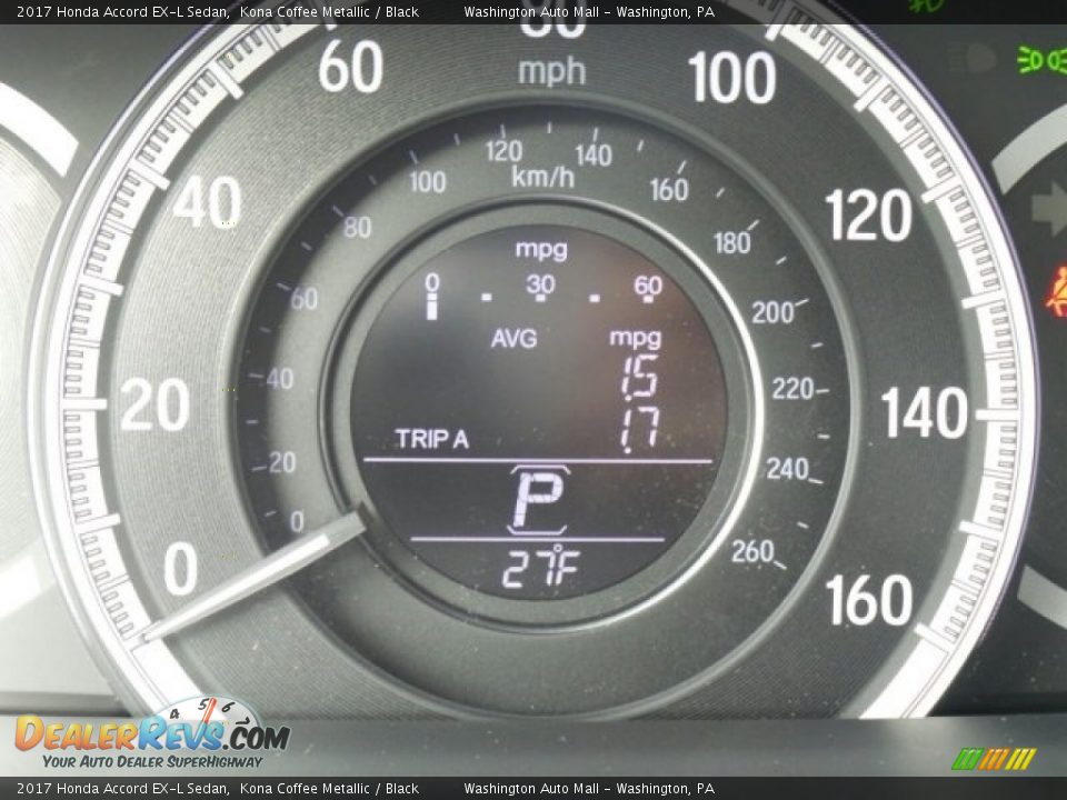 2017 Honda Accord EX-L Sedan Kona Coffee Metallic / Black Photo #22