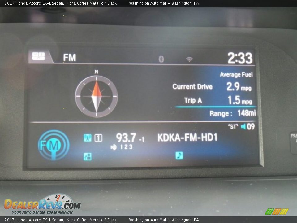 2017 Honda Accord EX-L Sedan Kona Coffee Metallic / Black Photo #28