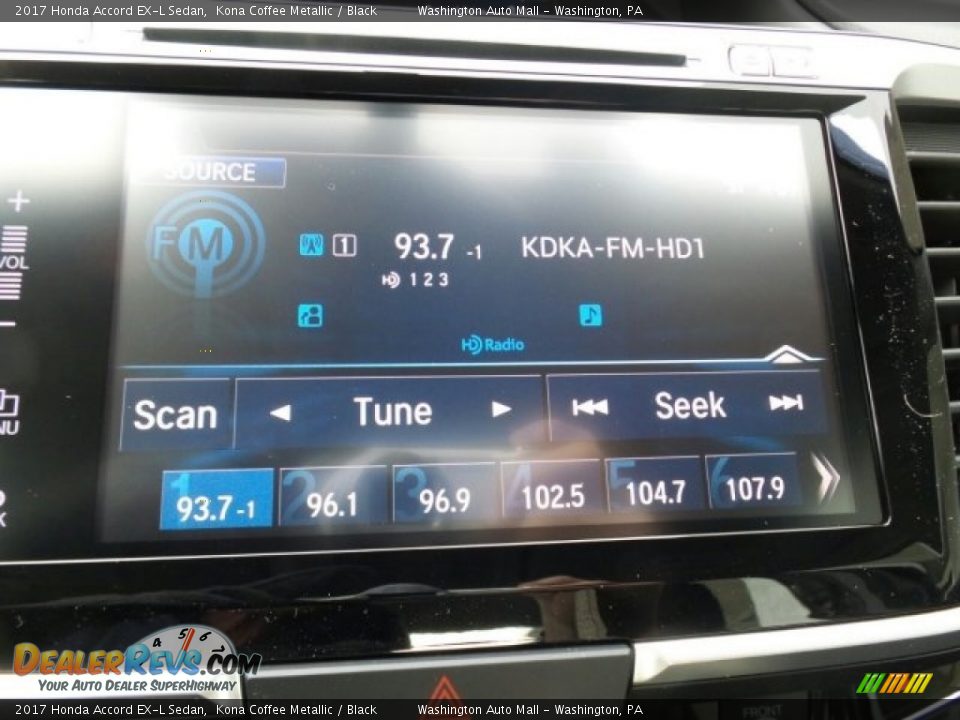 2017 Honda Accord EX-L Sedan Kona Coffee Metallic / Black Photo #29