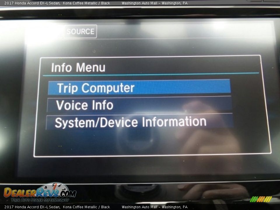 2017 Honda Accord EX-L Sedan Kona Coffee Metallic / Black Photo #31
