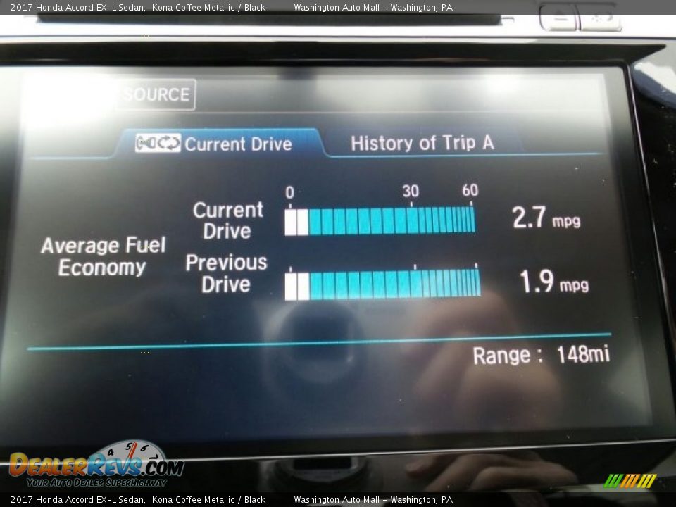 2017 Honda Accord EX-L Sedan Kona Coffee Metallic / Black Photo #32