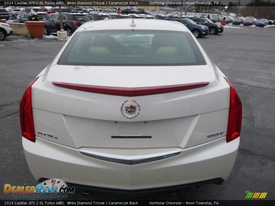 2014 Cadillac ATS 2.0L Turbo AWD White Diamond Tricoat / Caramel/Jet Black Photo #10