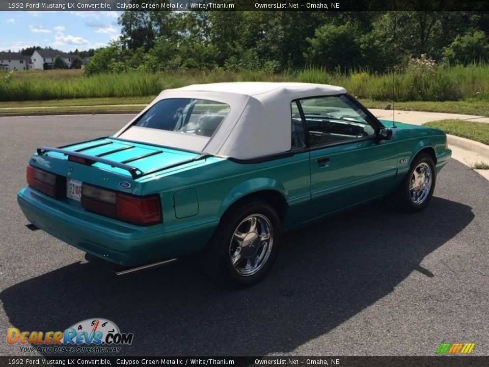 1992 Ford Mustang LX Convertible Calypso Green Metallic / White/Titanium Photo #4