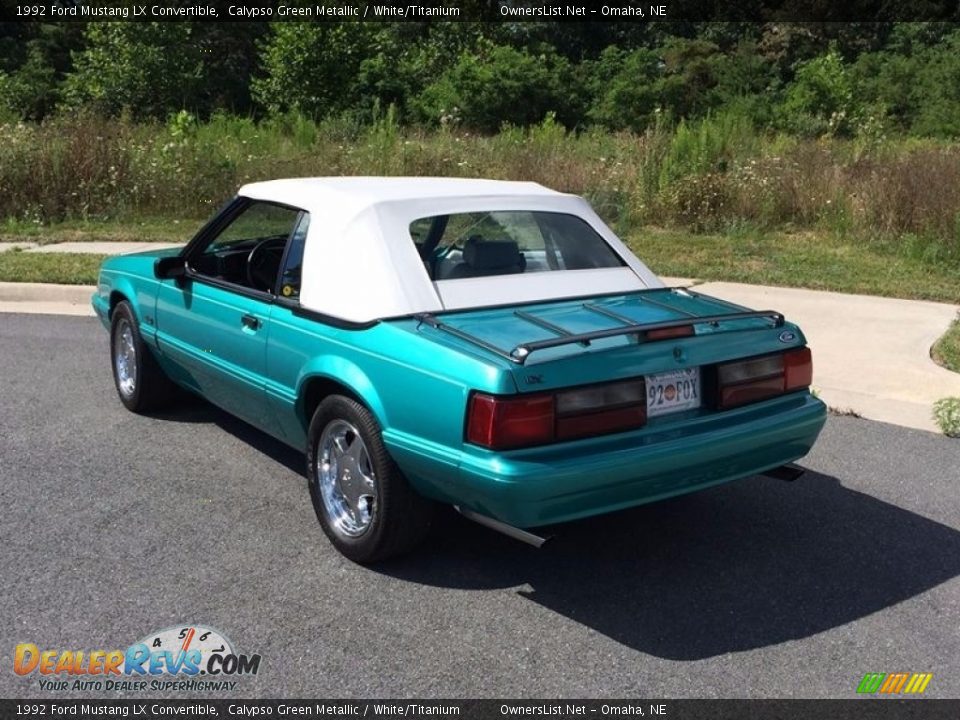 1992 Ford Mustang LX Convertible Calypso Green Metallic / White/Titanium Photo #5