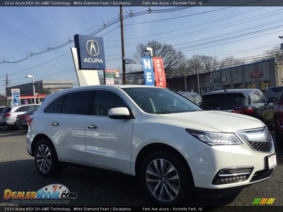 2014 Acura MDX SH-AWD Technology White Diamond Pearl / Eucalyptus Photo #1
