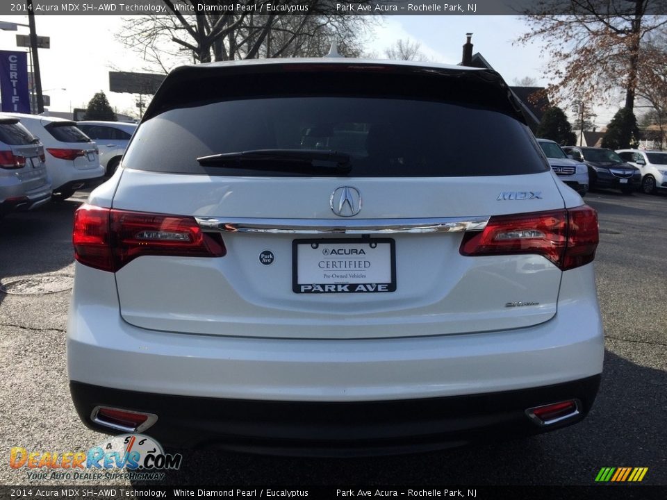 2014 Acura MDX SH-AWD Technology White Diamond Pearl / Eucalyptus Photo #3