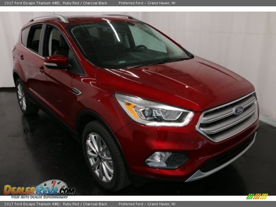 2017 Ford Escape Titanium 4WD Ruby Red / Charcoal Black Photo #7