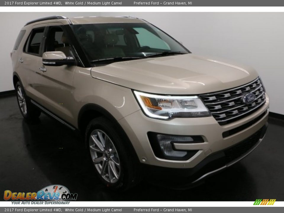 2017 Ford Explorer Limited 4WD White Gold / Medium Light Camel Photo #8