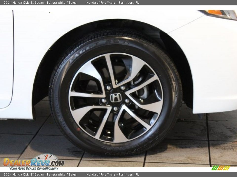 2014 Honda Civic EX Sedan Taffeta White / Beige Photo #2
