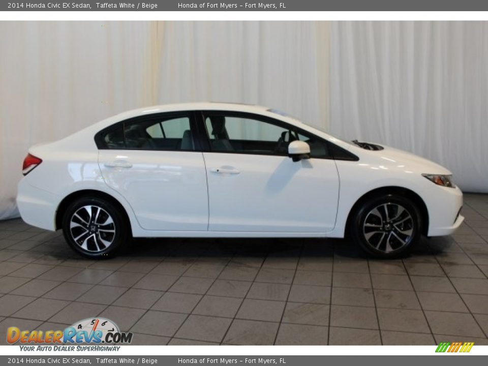 2014 Honda Civic EX Sedan Taffeta White / Beige Photo #3