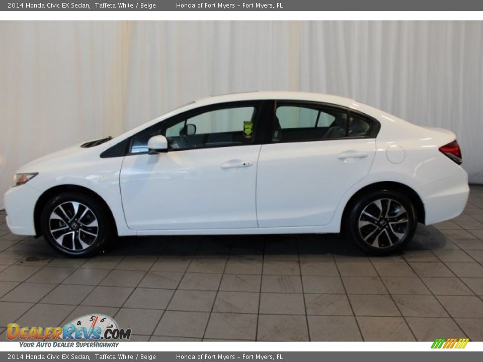 2014 Honda Civic EX Sedan Taffeta White / Beige Photo #5