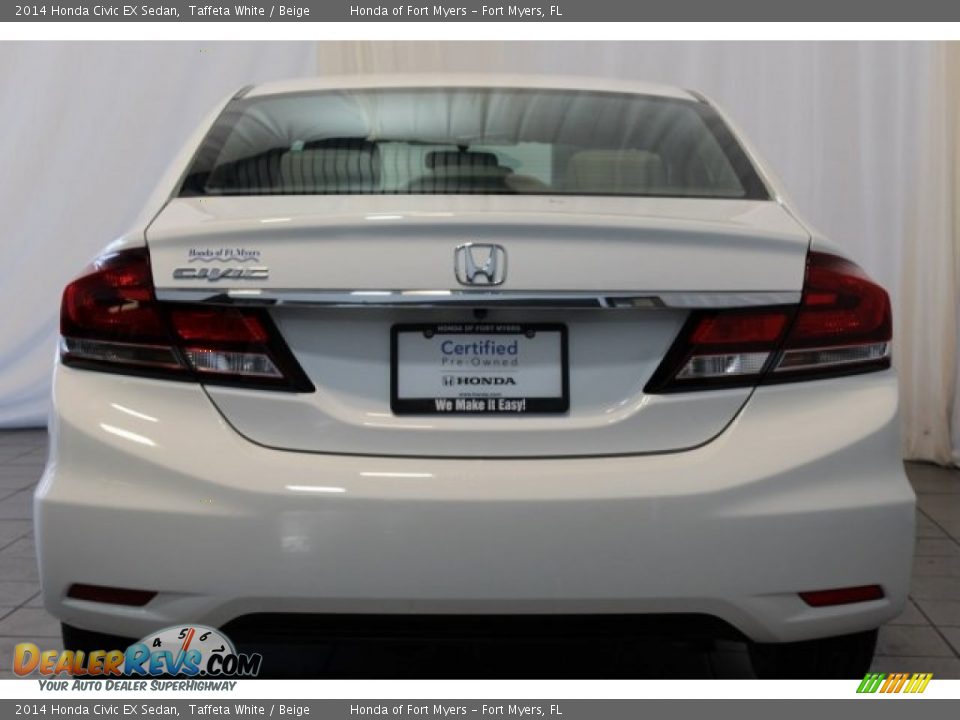 2014 Honda Civic EX Sedan Taffeta White / Beige Photo #6