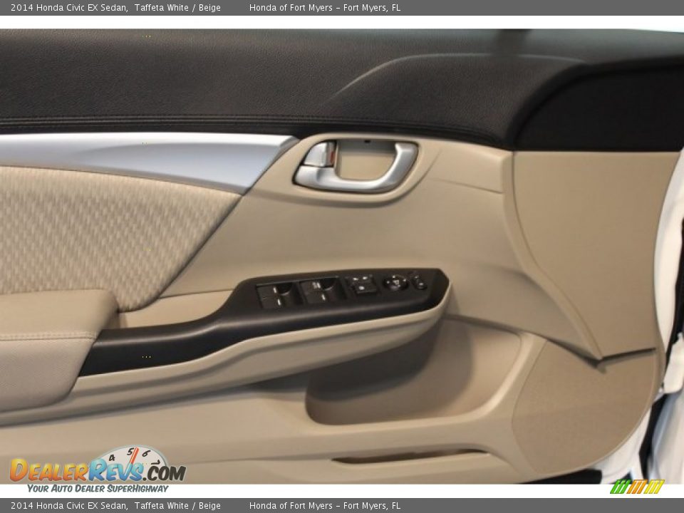 2014 Honda Civic EX Sedan Taffeta White / Beige Photo #7