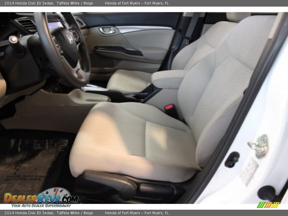 2014 Honda Civic EX Sedan Taffeta White / Beige Photo #9
