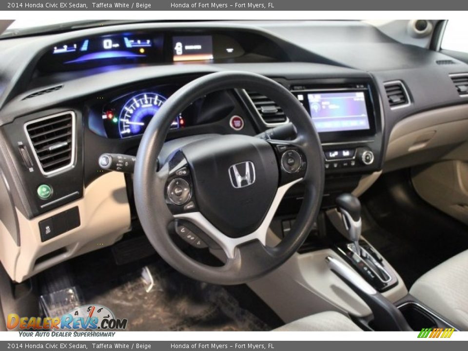 2014 Honda Civic EX Sedan Taffeta White / Beige Photo #10