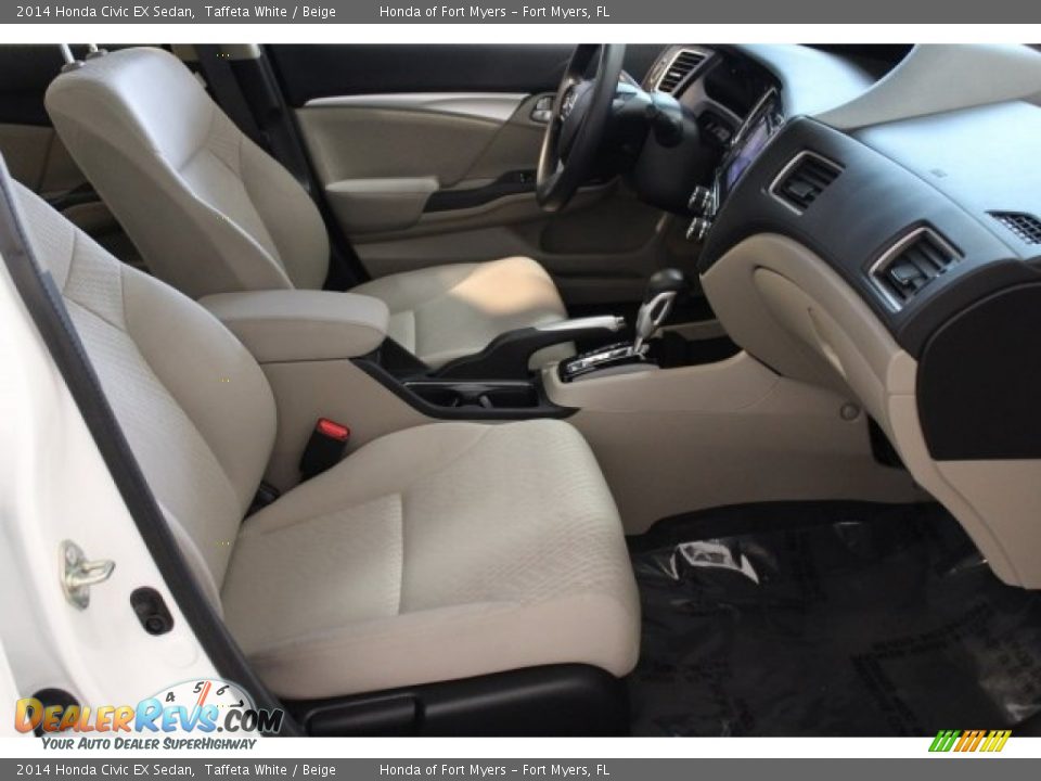 2014 Honda Civic EX Sedan Taffeta White / Beige Photo #30