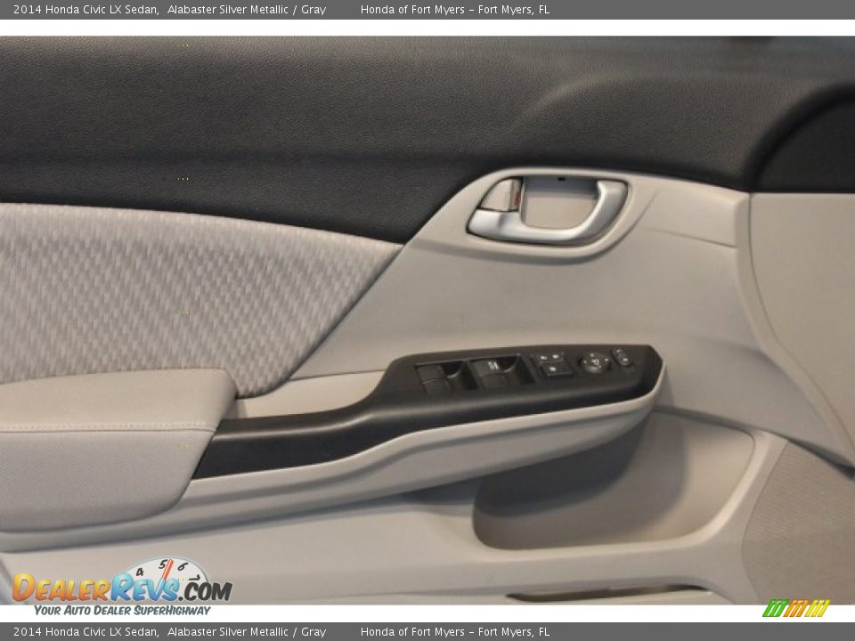 2014 Honda Civic LX Sedan Alabaster Silver Metallic / Gray Photo #7