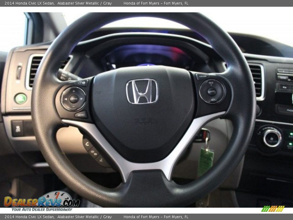 2014 Honda Civic LX Sedan Alabaster Silver Metallic / Gray Photo #11