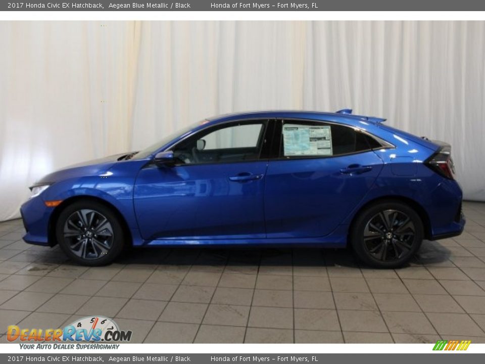2017 Honda Civic EX Hatchback Aegean Blue Metallic / Black Photo #5