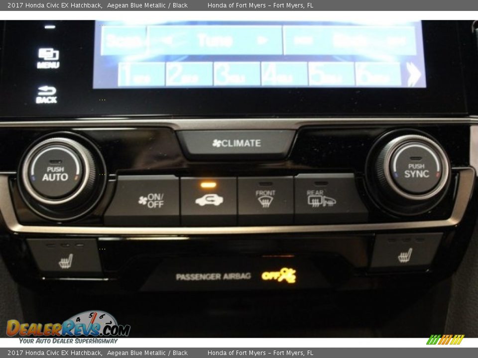 2017 Honda Civic EX Hatchback Aegean Blue Metallic / Black Photo #18