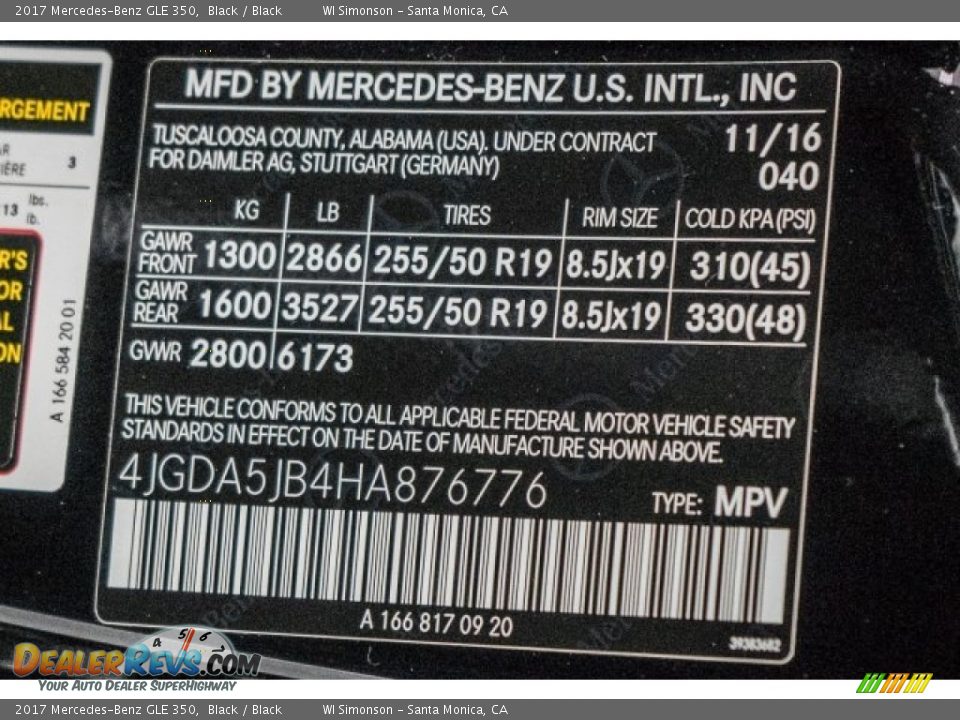 2017 Mercedes-Benz GLE 350 Black / Black Photo #6
