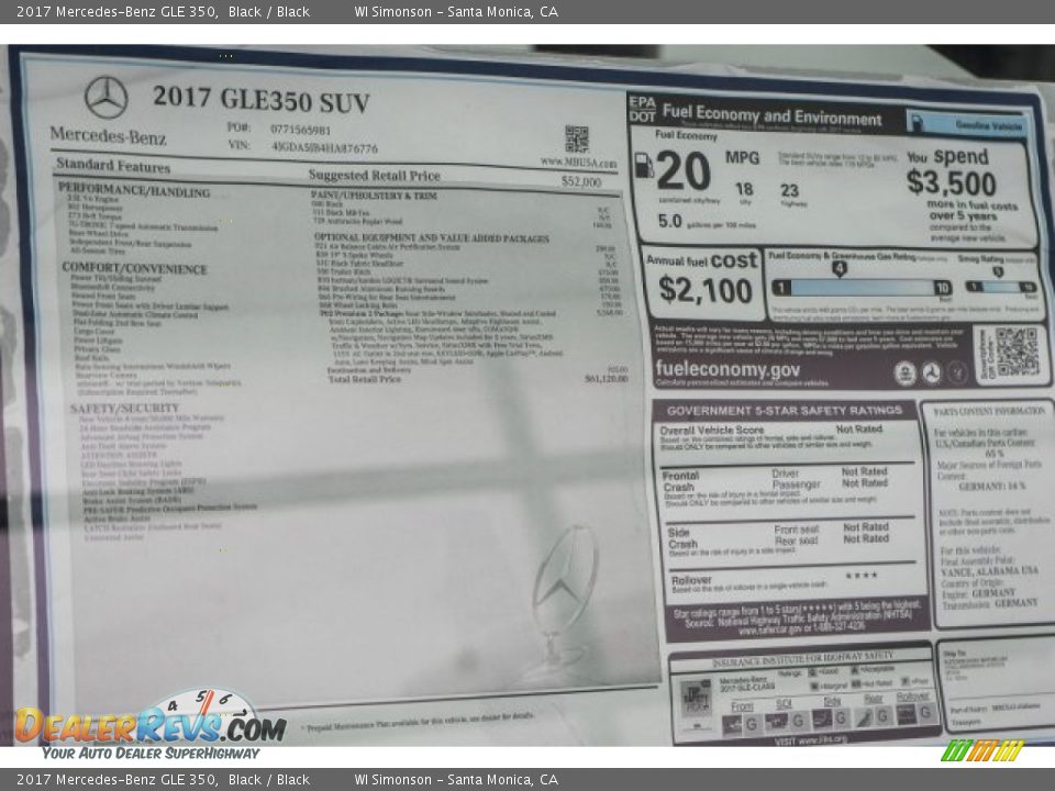 2017 Mercedes-Benz GLE 350 Black / Black Photo #11