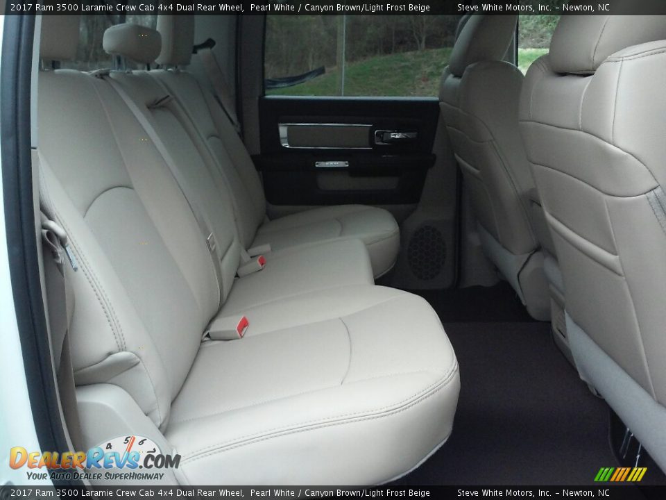 2017 Ram 3500 Laramie Crew Cab 4x4 Dual Rear Wheel Pearl White / Canyon Brown/Light Frost Beige Photo #24