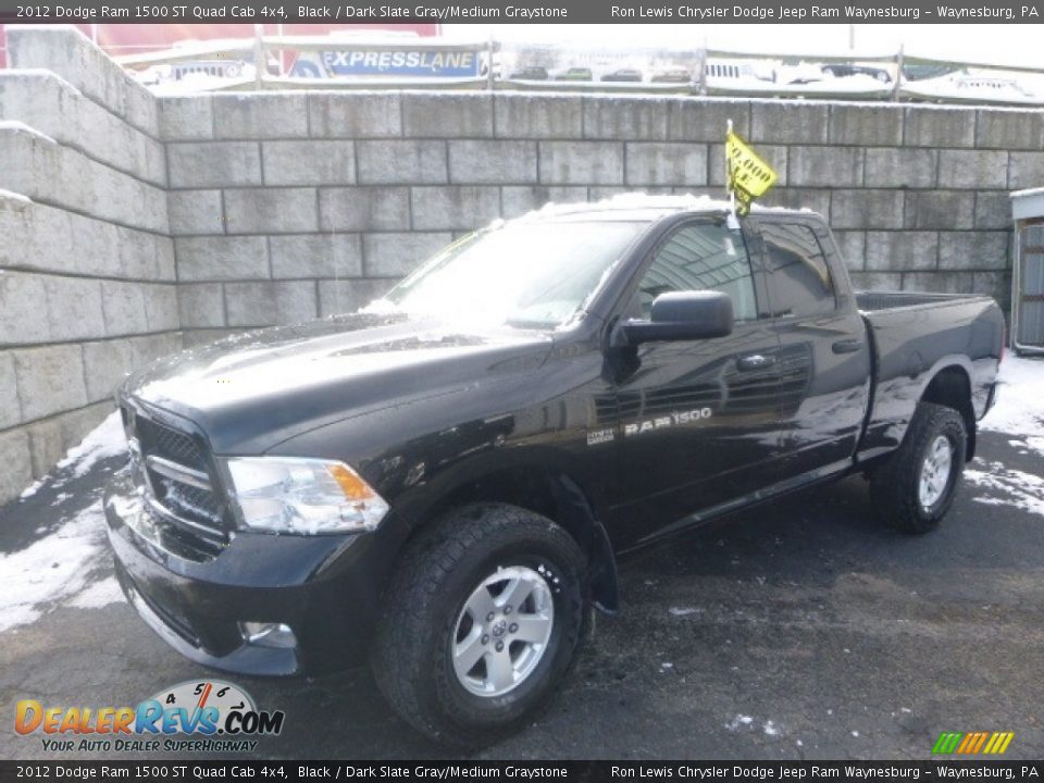 2012 Dodge Ram 1500 ST Quad Cab 4x4 Black / Dark Slate Gray/Medium Graystone Photo #1