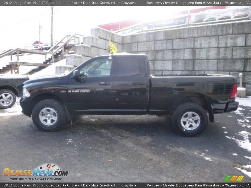 2012 Dodge Ram 1500 ST Quad Cab 4x4 Black / Dark Slate Gray/Medium Graystone Photo #3