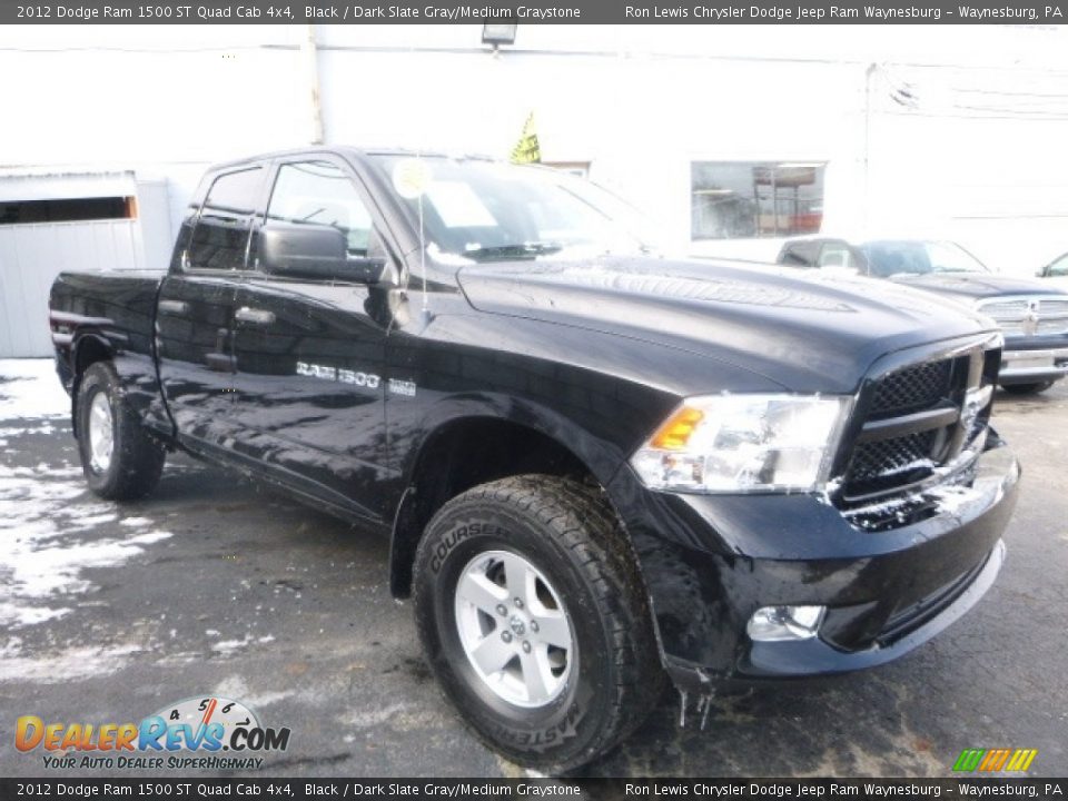 2012 Dodge Ram 1500 ST Quad Cab 4x4 Black / Dark Slate Gray/Medium Graystone Photo #10