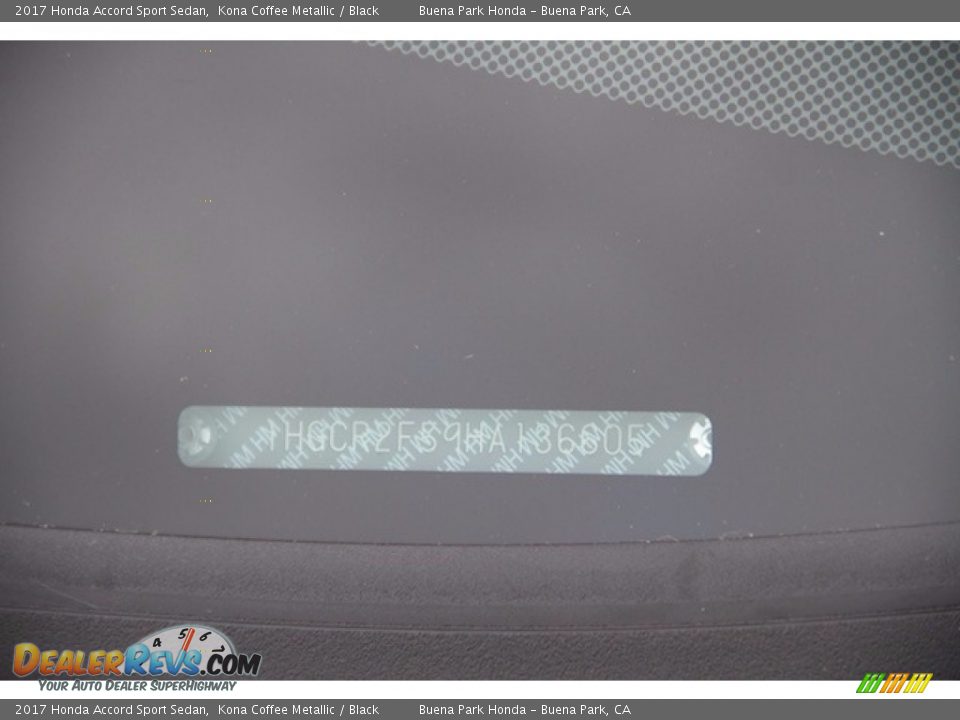 2017 Honda Accord Sport Sedan Kona Coffee Metallic / Black Photo #16