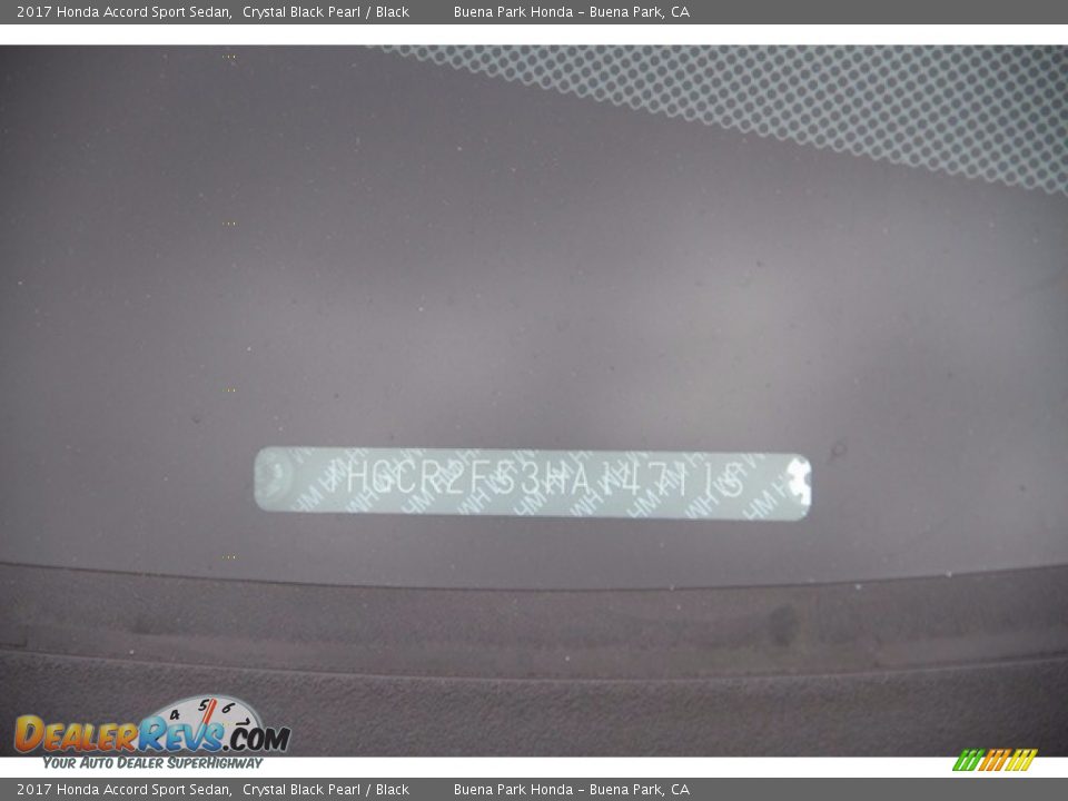 2017 Honda Accord Sport Sedan Crystal Black Pearl / Black Photo #16