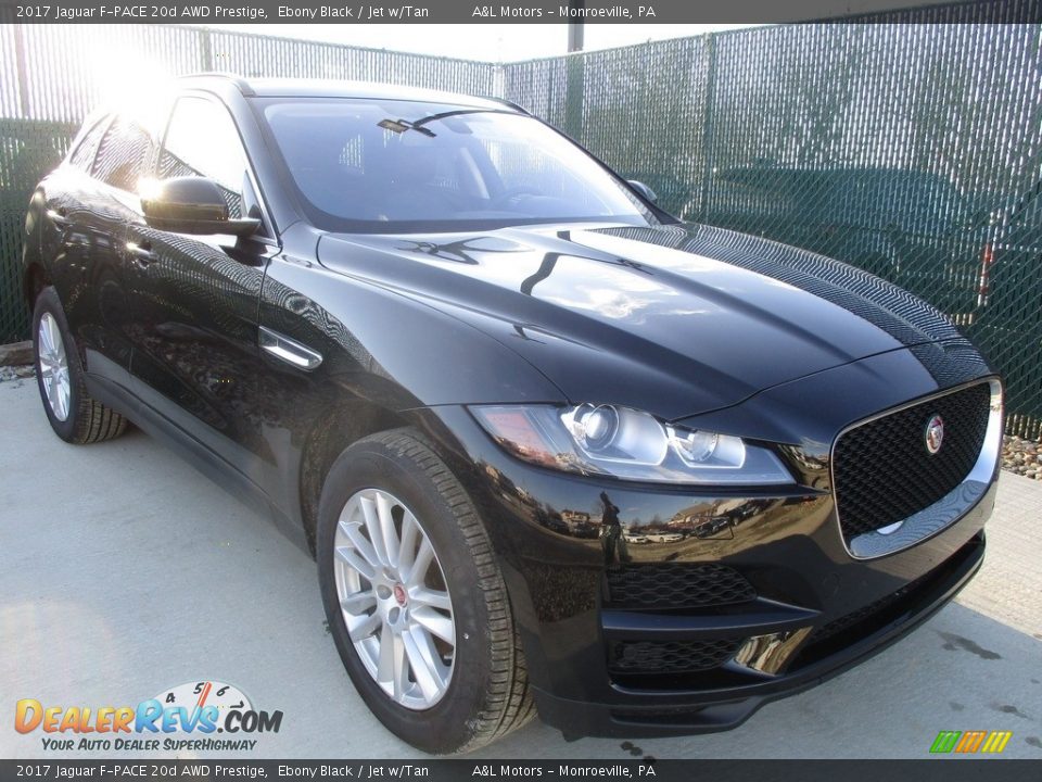 2017 Jaguar F-PACE 20d AWD Prestige Ebony Black / Jet w/Tan Photo #6