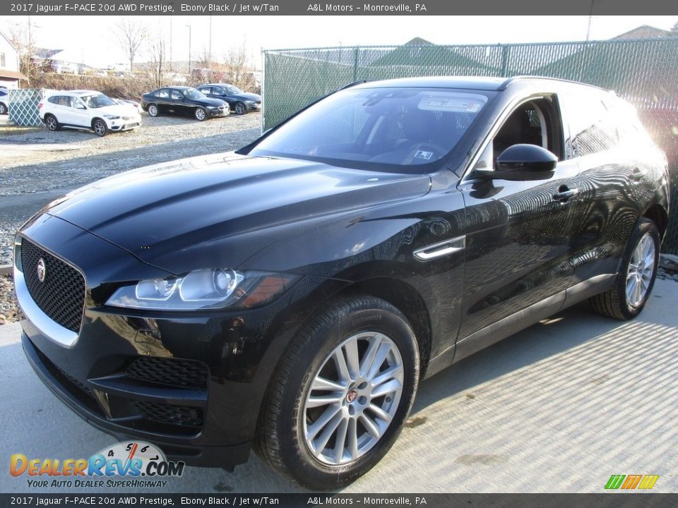 2017 Jaguar F-PACE 20d AWD Prestige Ebony Black / Jet w/Tan Photo #7