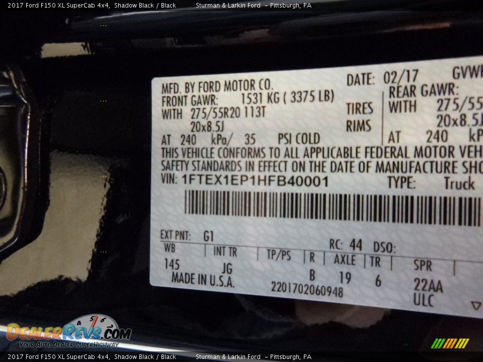2017 Ford F150 XL SuperCab 4x4 Shadow Black / Black Photo #11
