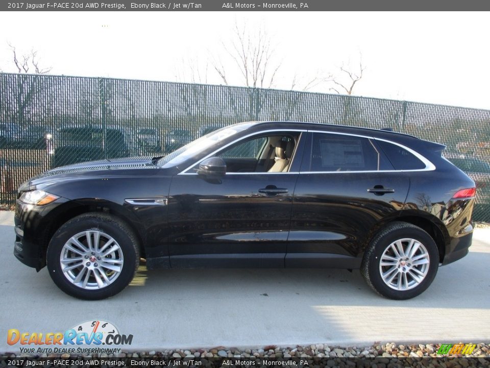 2017 Jaguar F-PACE 20d AWD Prestige Ebony Black / Jet w/Tan Photo #8