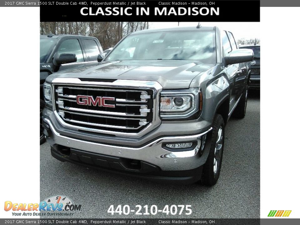 2017 GMC Sierra 1500 SLT Double Cab 4WD Pepperdust Metallic / Jet Black Photo #1