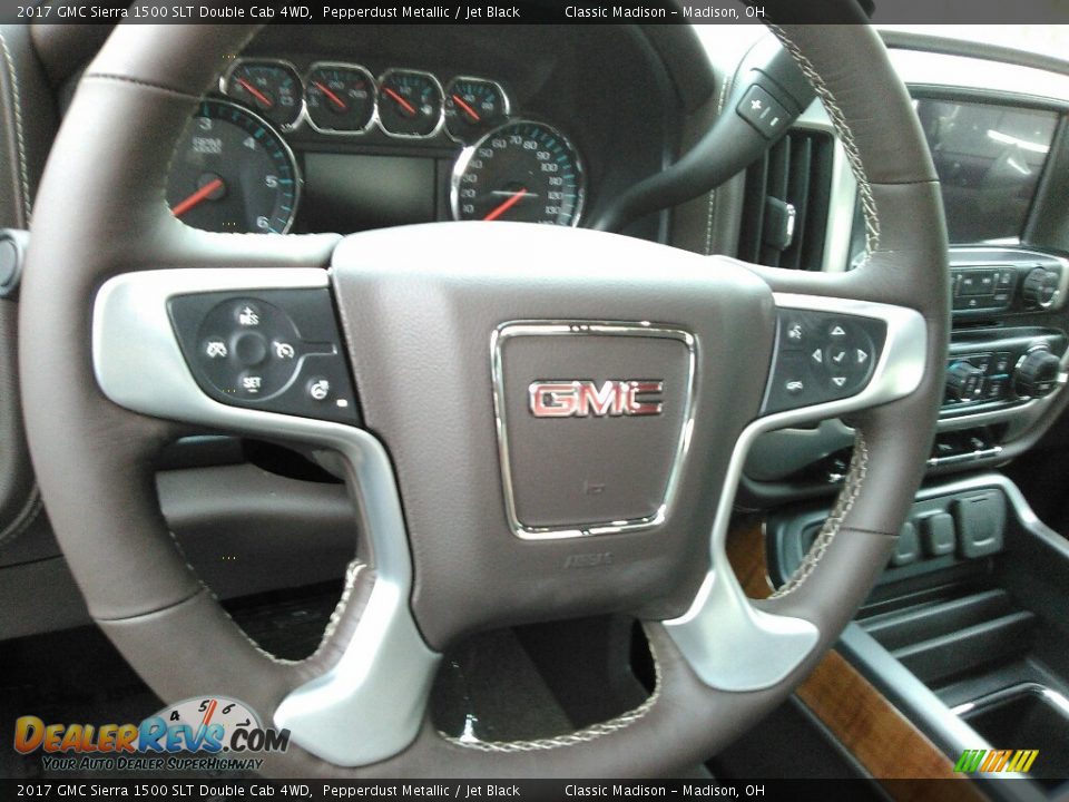 2017 GMC Sierra 1500 SLT Double Cab 4WD Pepperdust Metallic / Jet Black Photo #4