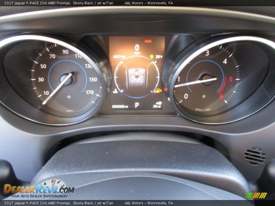 2017 Jaguar F-PACE 20d AWD Prestige Ebony Black / Jet w/Tan Photo #20