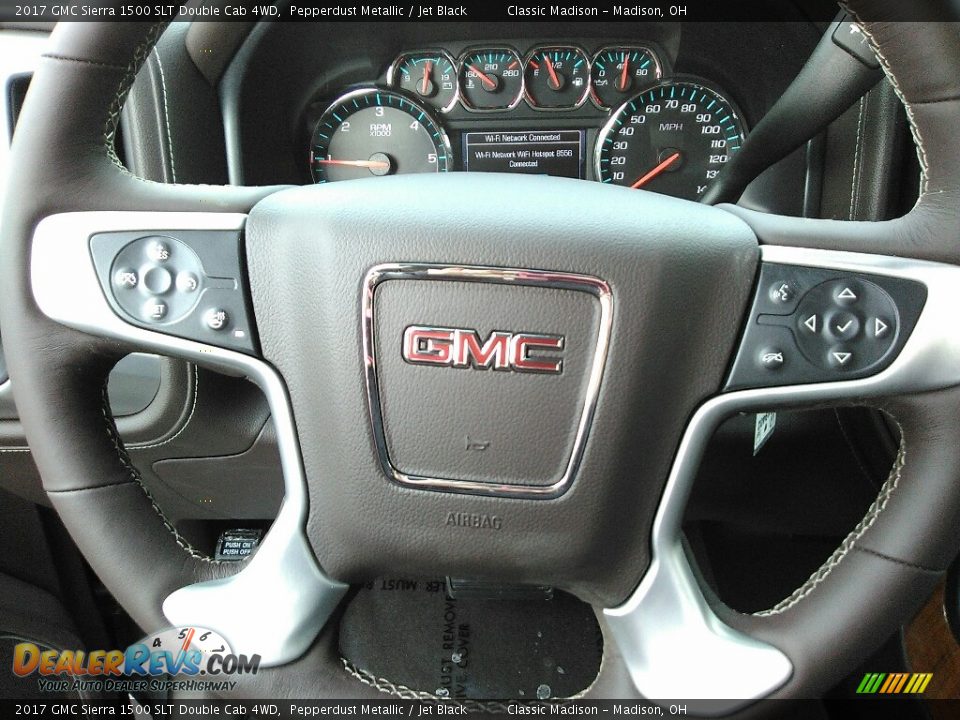 2017 GMC Sierra 1500 SLT Double Cab 4WD Pepperdust Metallic / Jet Black Photo #7
