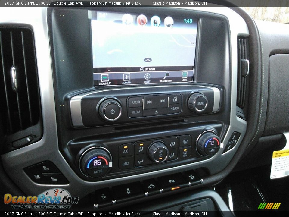 2017 GMC Sierra 1500 SLT Double Cab 4WD Pepperdust Metallic / Jet Black Photo #13