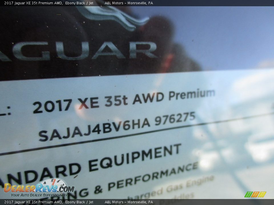 2017 Jaguar XE 35t Premium AWD Ebony Black / Jet Photo #19