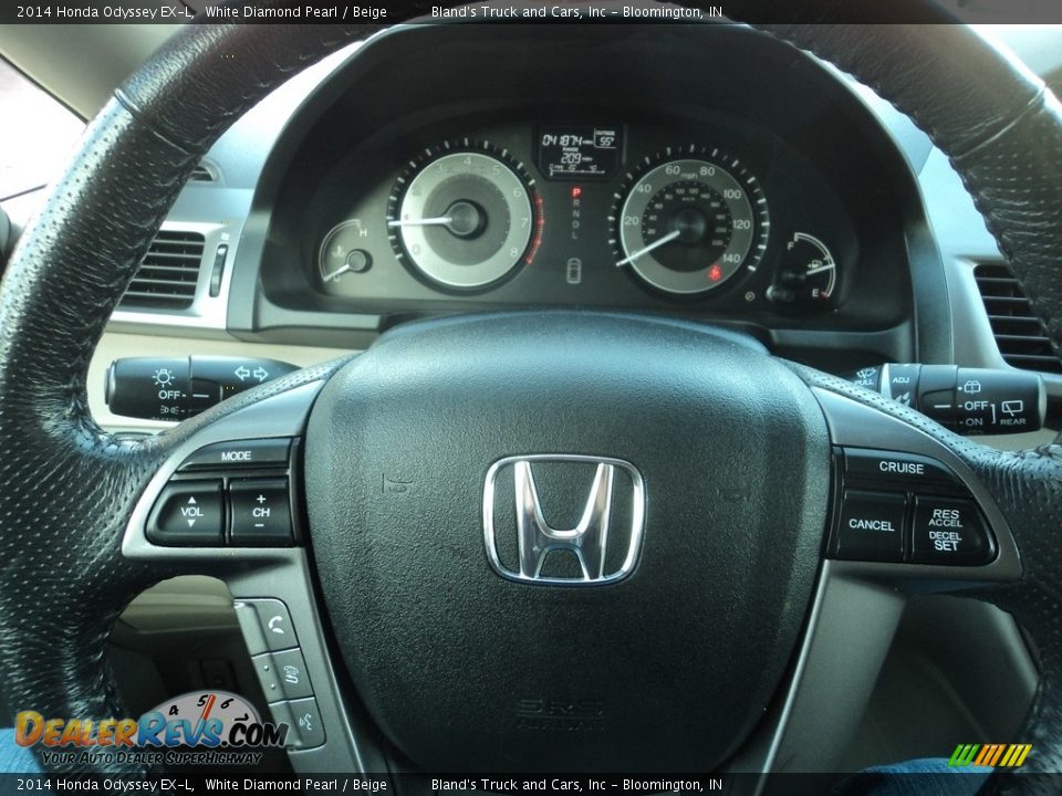 2014 Honda Odyssey EX-L White Diamond Pearl / Beige Photo #14
