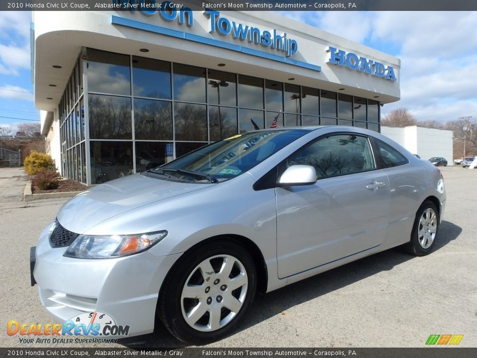 2010 Honda Civic LX Coupe Alabaster Silver Metallic / Gray Photo #1