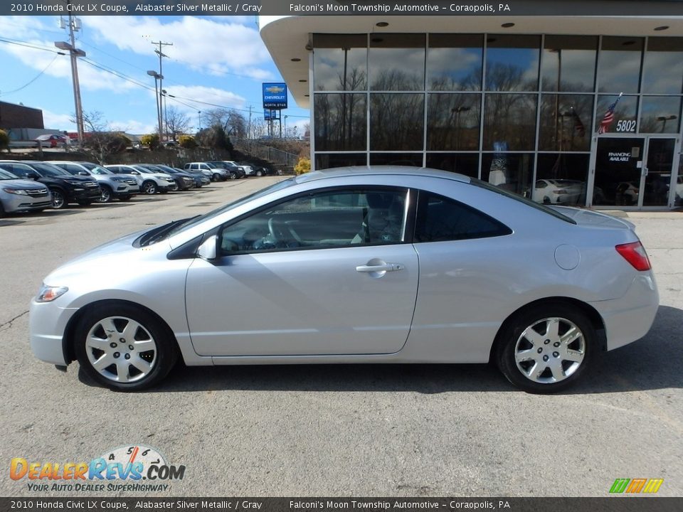 2010 Honda Civic LX Coupe Alabaster Silver Metallic / Gray Photo #2