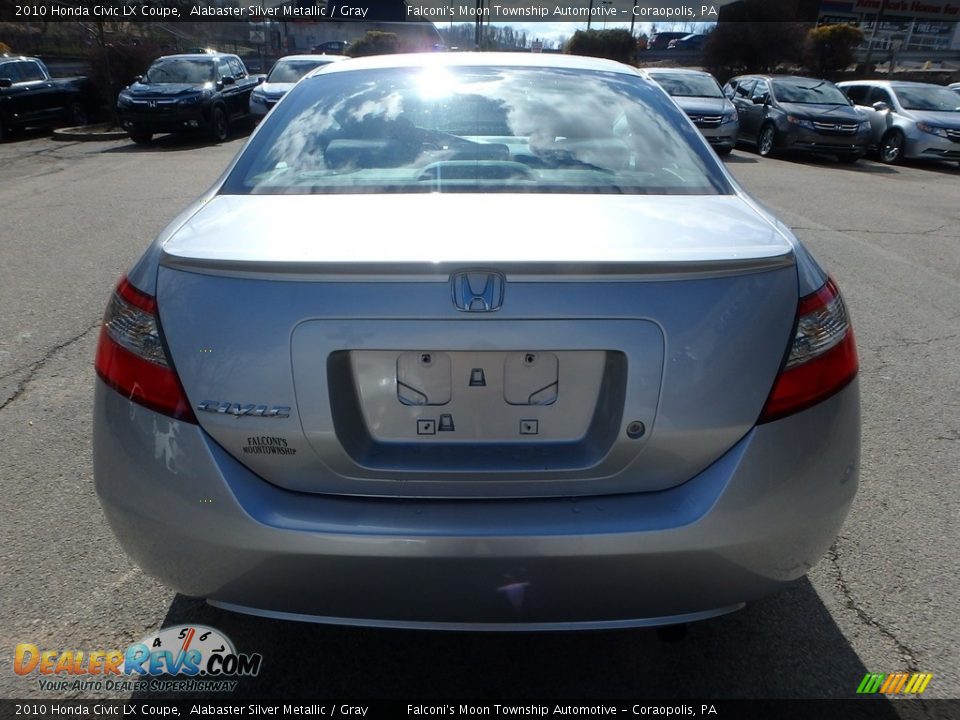 2010 Honda Civic LX Coupe Alabaster Silver Metallic / Gray Photo #4
