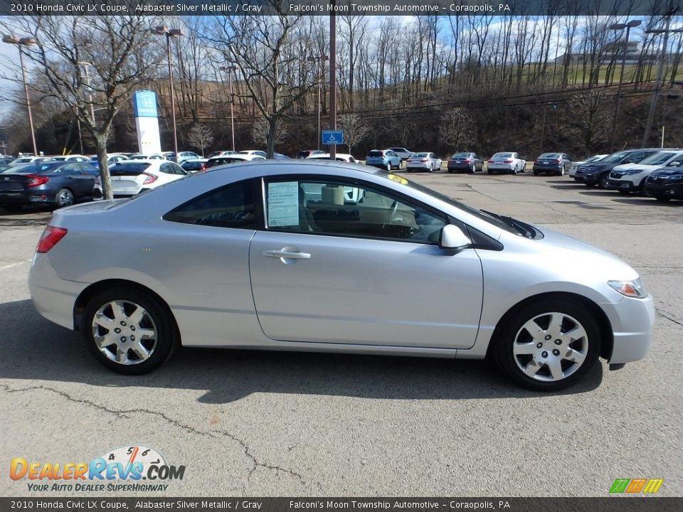 2010 Honda Civic LX Coupe Alabaster Silver Metallic / Gray Photo #6