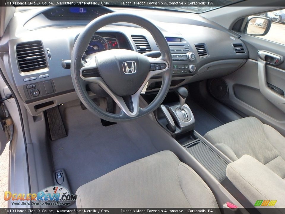 2010 Honda Civic LX Coupe Alabaster Silver Metallic / Gray Photo #16